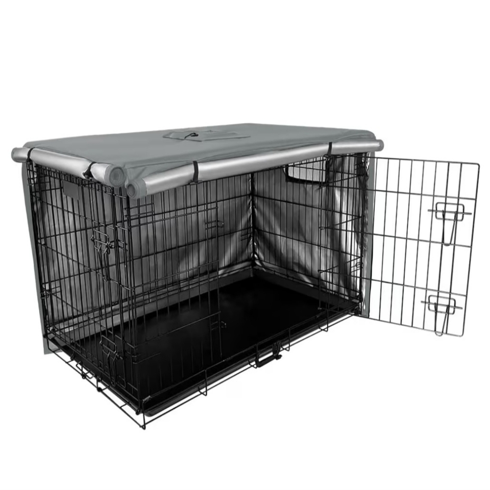 Gray Dog Crate Cover